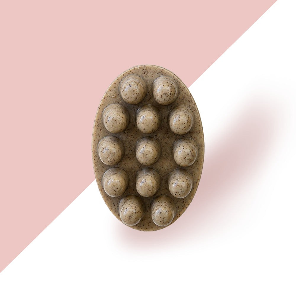 Jabón exfoliante de café, avena, vainilla y lufa natural