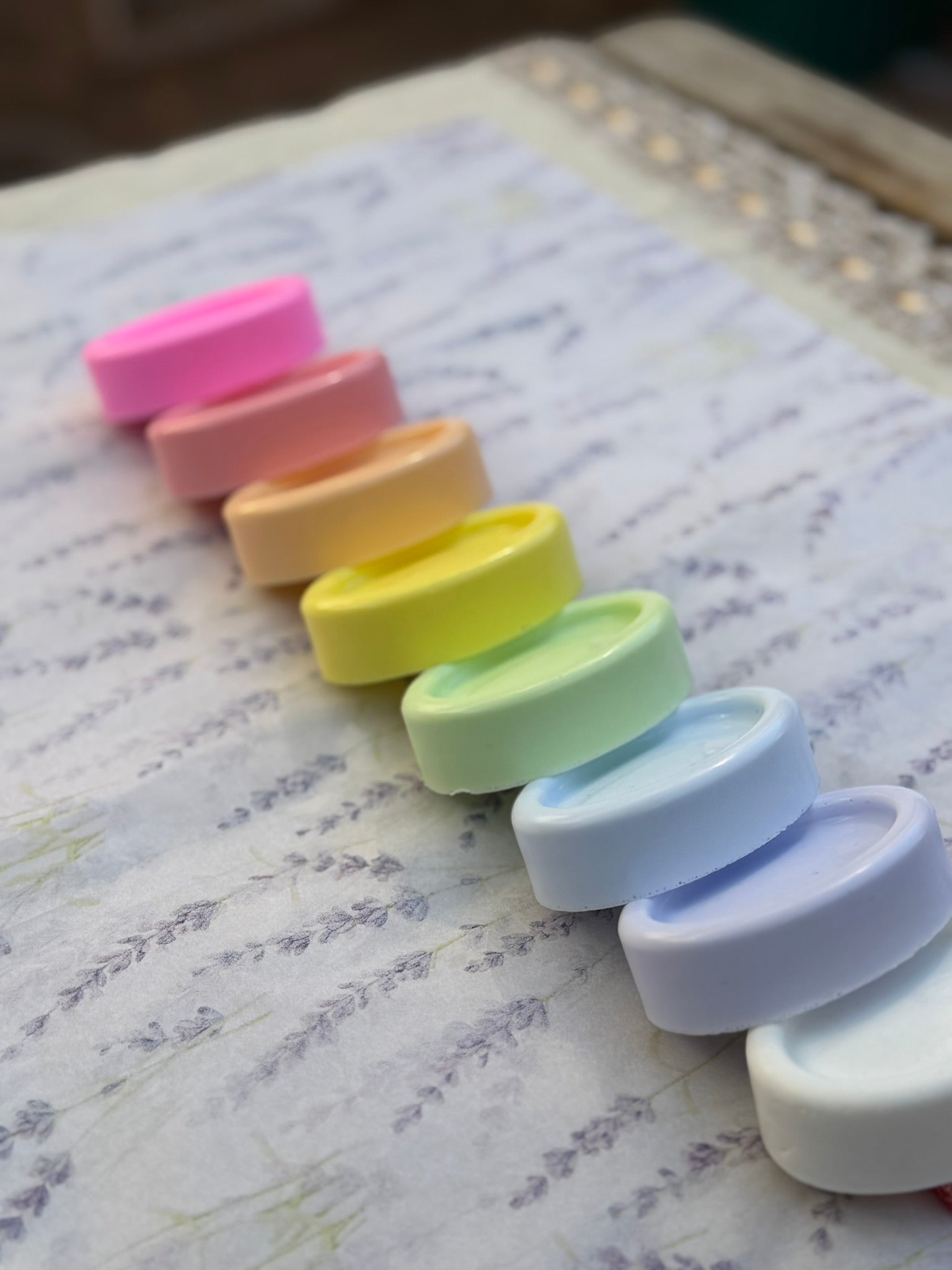 Mini jabones artesanales naturales colores arcoíris regalo
